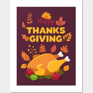 Happy Thanksgiving Turkey Posters and Art